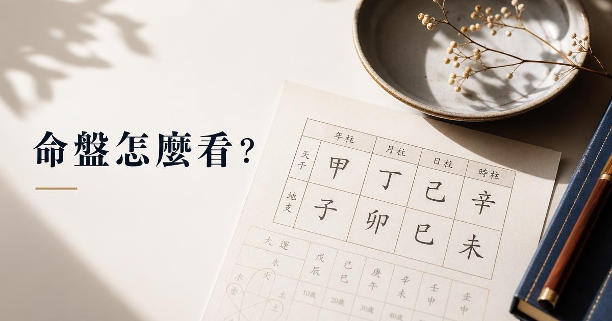 免費八字命盤怎麼看？5 步驟讀懂命盤＋挑對命理來源 文章首圖