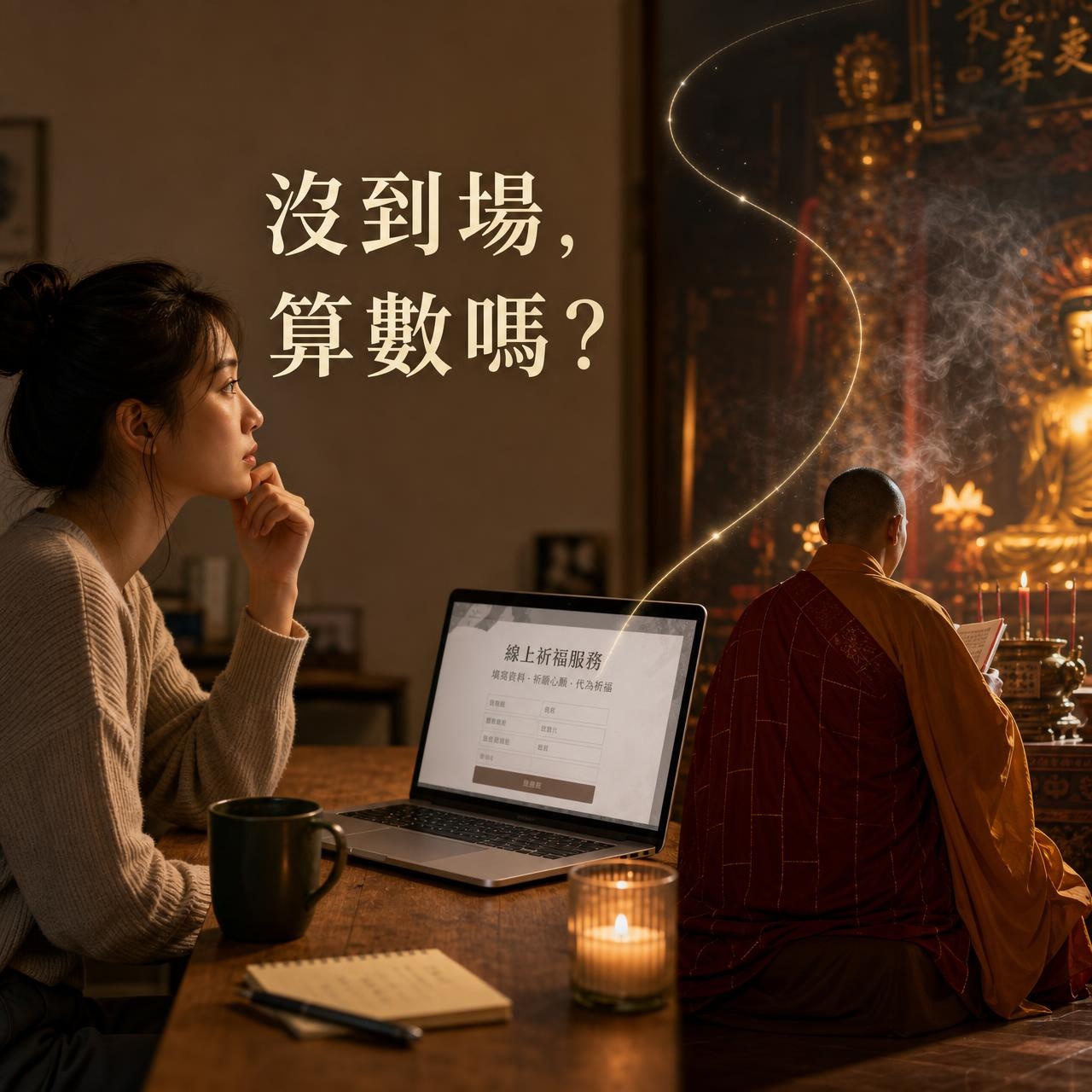 人沒到場，線上祈福到底算不算數？願力定位的 3 個錨點與代燒邏輯