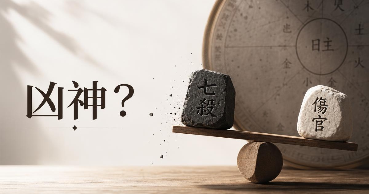 為什麼七殺、傷官被叫凶神？八字十神的 5 組關係與 4 種經典組合一次看懂 文章首圖
